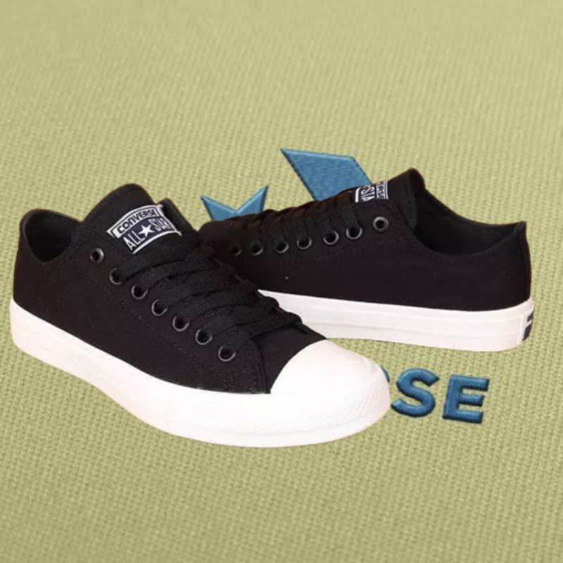 Sepatu Converse All Star CT Hitam Polos Premium Sepatu Sekolah Pria Wanita