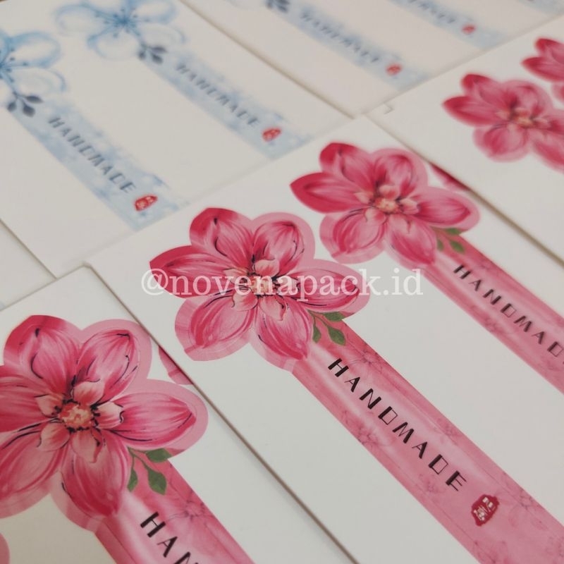

LABEL TRAY KUE/ LABEL BOX KUE/ LABEL MIKA KUE MOTIF BUNGA SAKURA