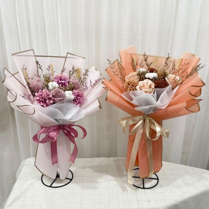 Buket bunga rustic artifisial premium lamaran wisuda graduation hadiah lamaran ready stock