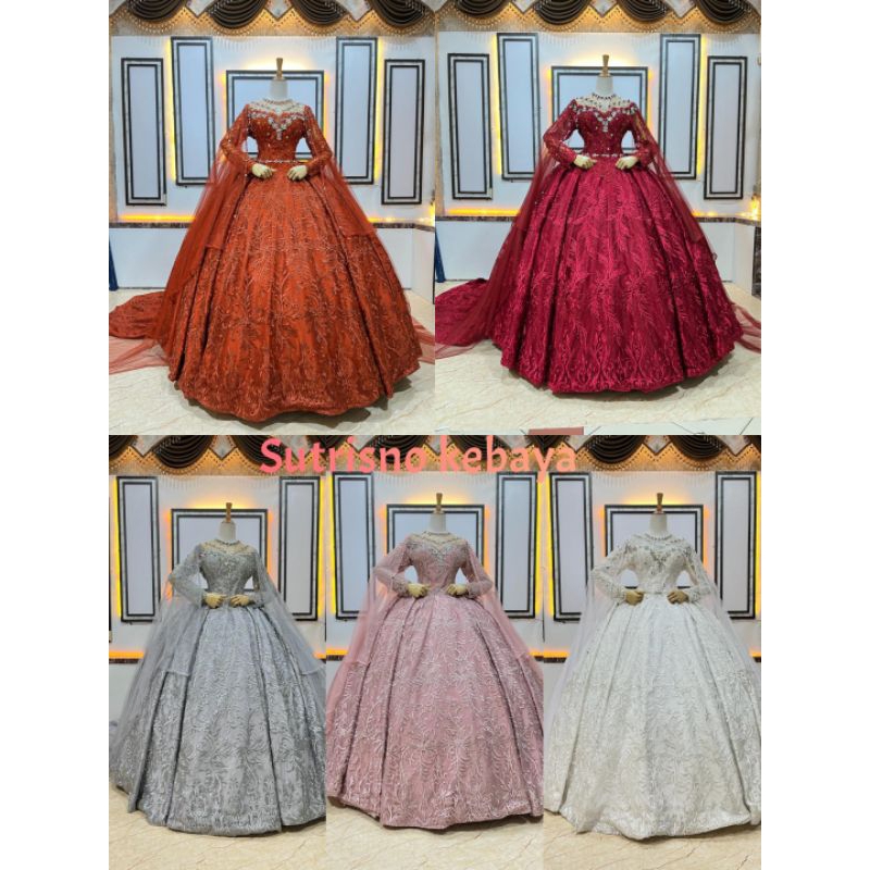 Sutrisno kebaya - Gaun Pengantin Blimbing Mewah Murah Gaun Pengantin Ekor Panjang Gaun Pengantin Mus