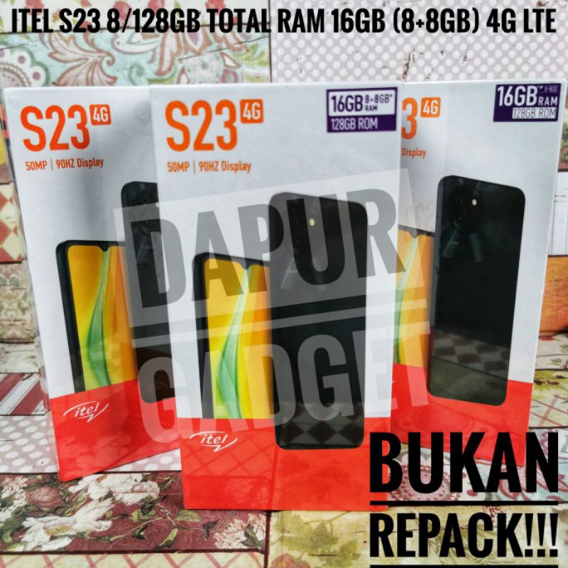 Itel S23 8/128 GB Total RAM 16GB (8+8GB) 5000 mAh 4G LTE.. Garansi Resmi.. New.. Segel.. TIDAK MENER
