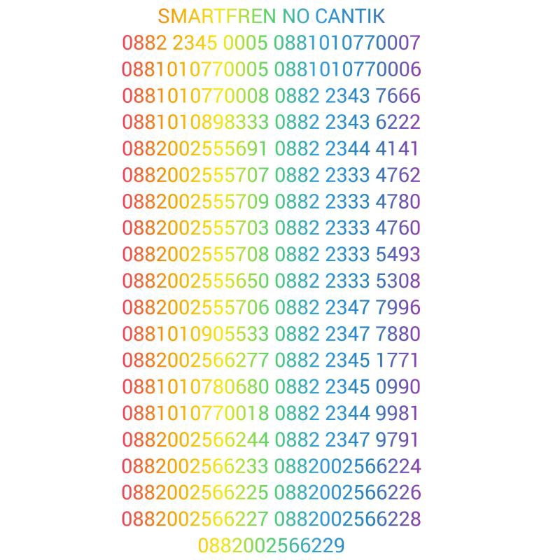 SMARTFREN 12 DIGIT 13 DIGIT CANTIK