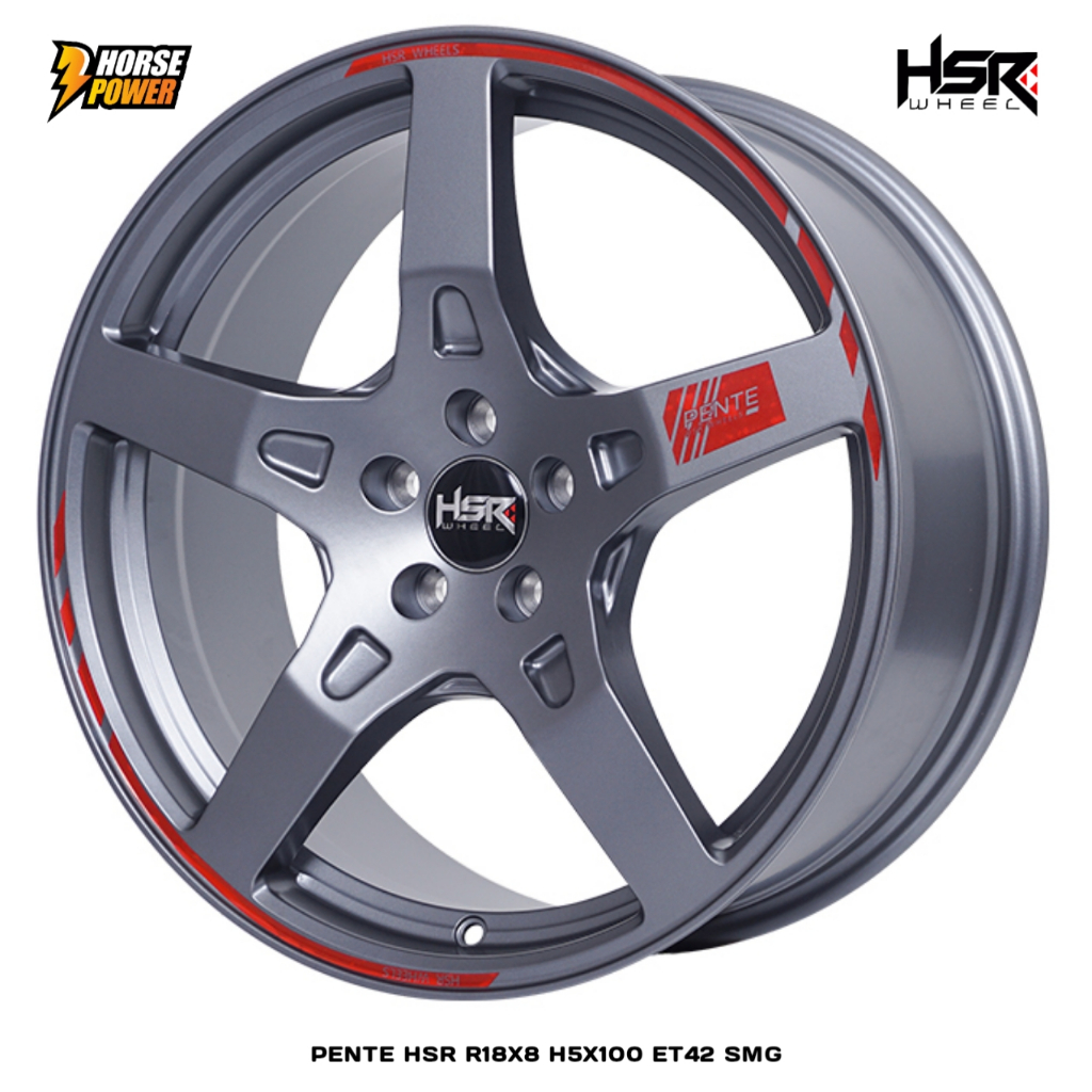 Velg Mobil R18 • Hsr Wheel Pente • Untuk Mobil 5 Baut Roda • Ring18 Single Pcd 5x100