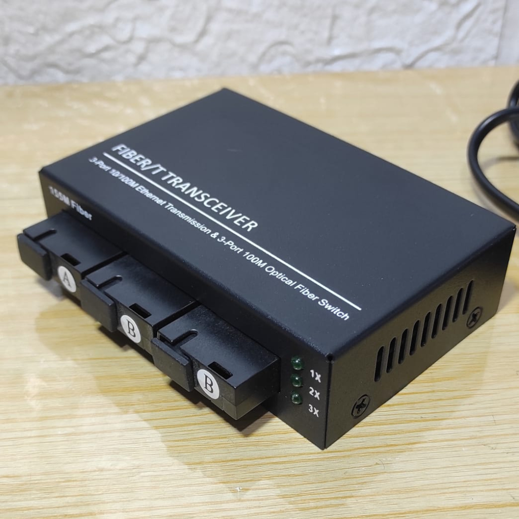 MEDIA Converter 3 FO 3 Lan 10/100 Support POE