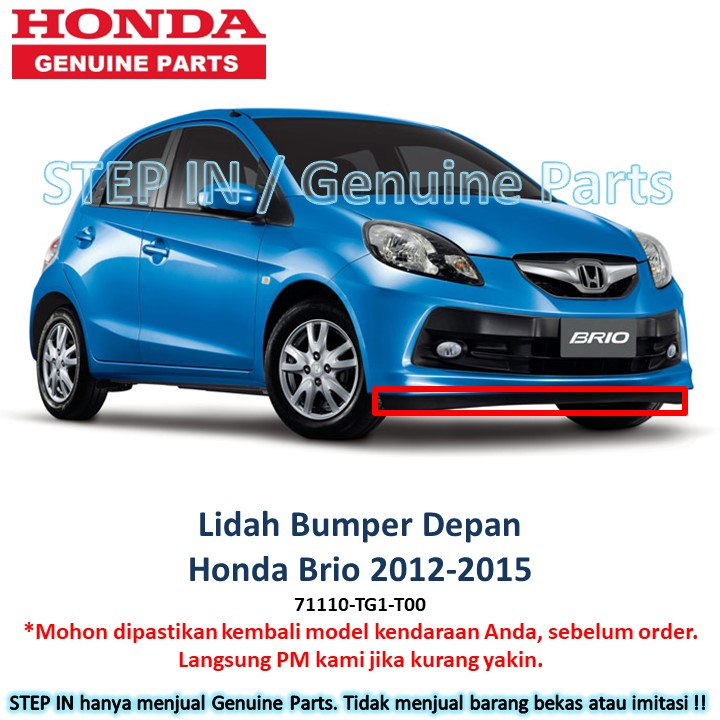 Karet Lidah bawah Bumper Depan Honda BRIO 2012 2013 2014 2015 Air Spoiler bemper satya original baru