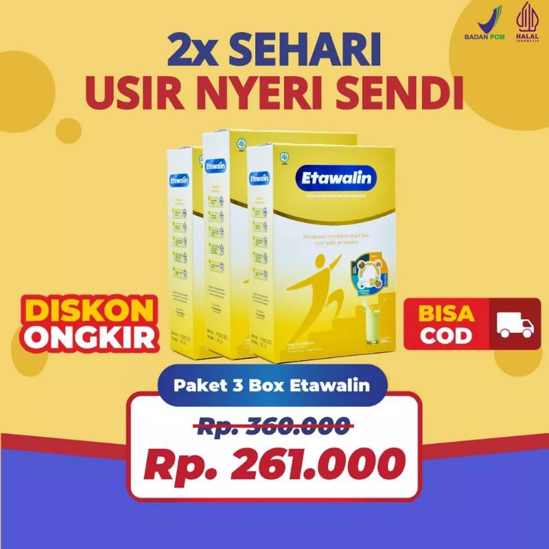 

Etawalin Susu Etawa Atasi Nyeri Sendi Alami Paket 3 Botol