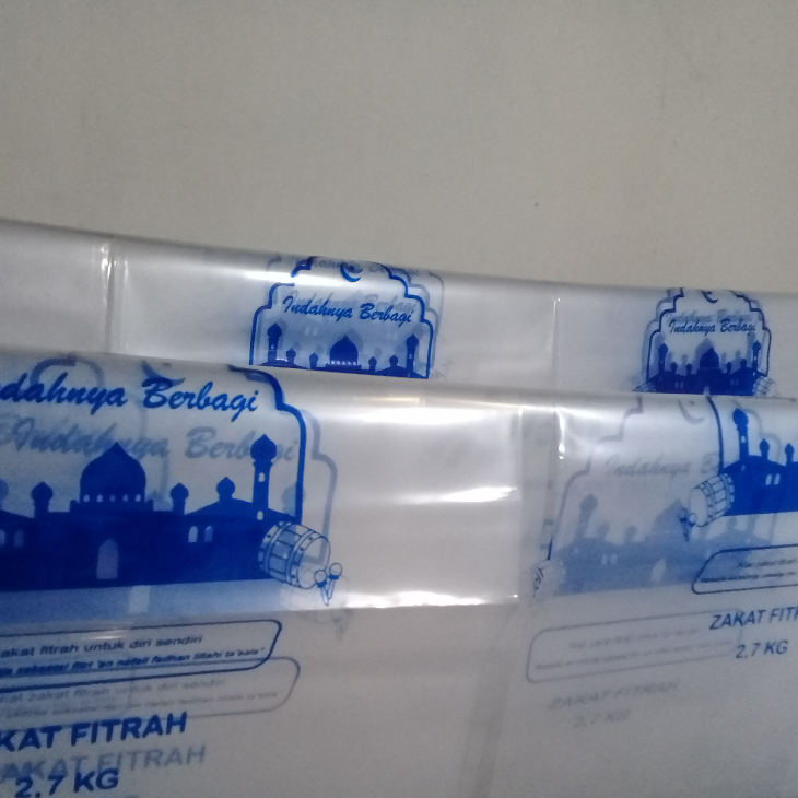 sablon plastik beras 3kg tebal 08
