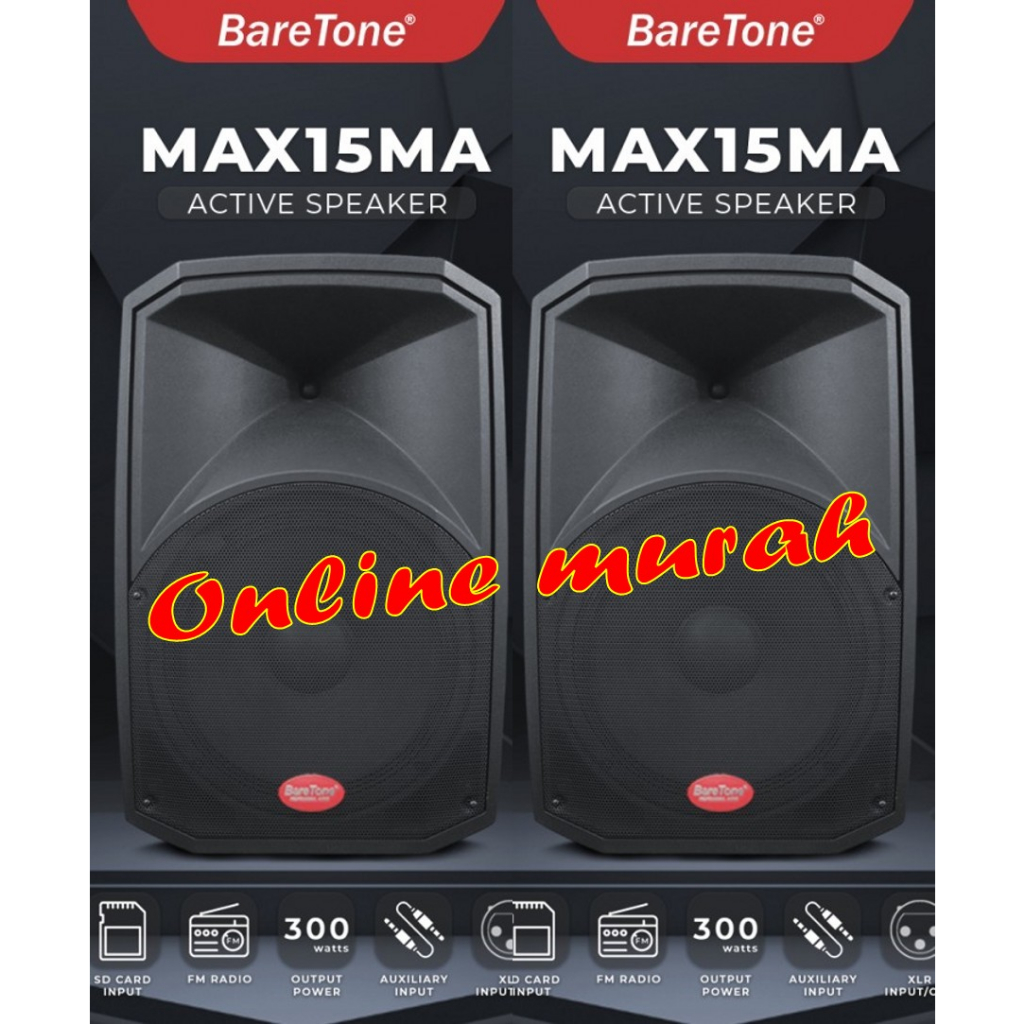 speaker aktif baretone max15ma / max 15ma 15'' 2 buah original