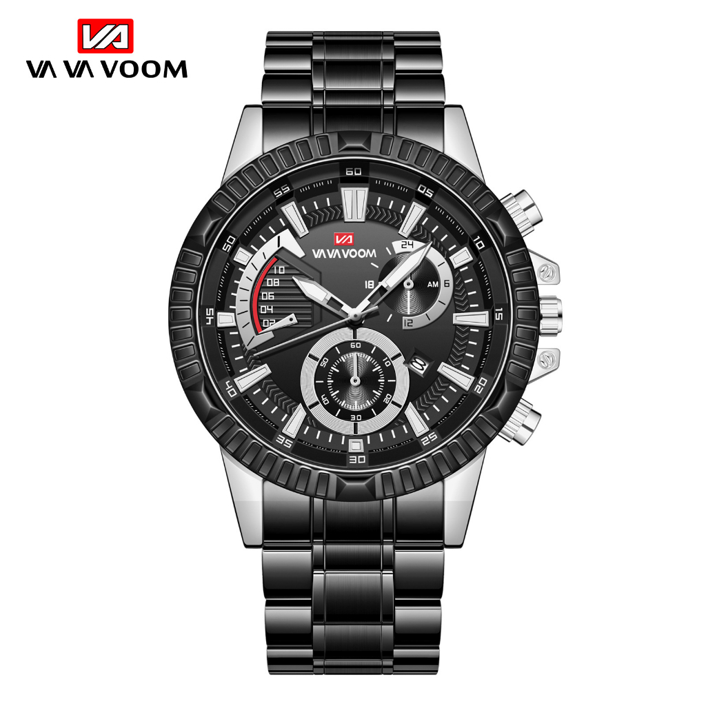 Jam Tangan Analog Date Pria VAVA VOOM 2361 Stainless Steel Tahan Air Original + Free BOX