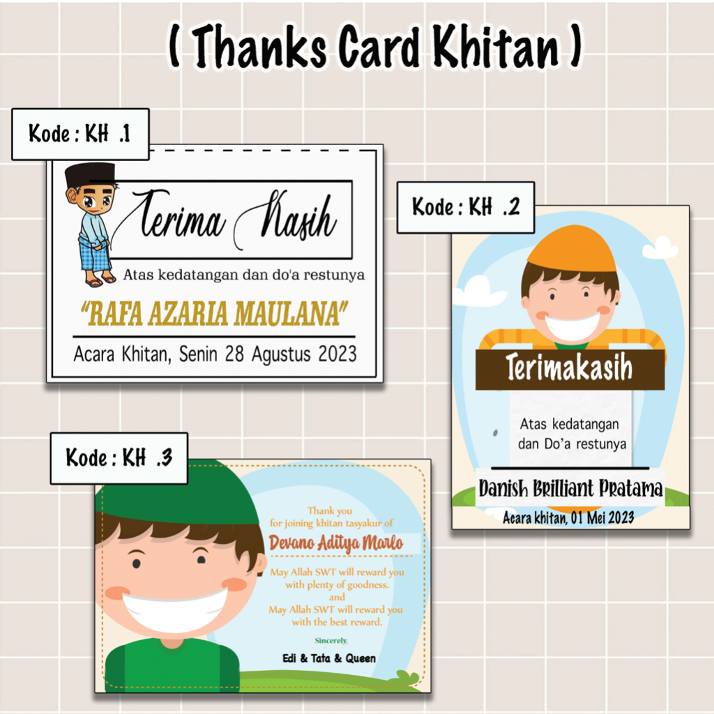 THANKS KHITAN CARD / KARTU TERIMAKASIH ACARA KHITAN