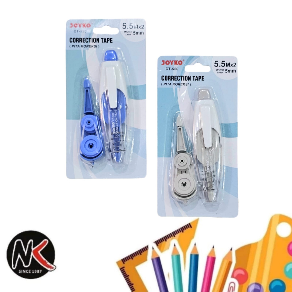 

Correction Tape JOYKO CT-520 + Refill/Pita Koreksi/Tip-Ex Kertas