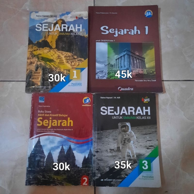 

PRELOVED BUKU SEJARAH KELAS 10, 11, 12 ERLANGGA QUADRA GRAFINDO