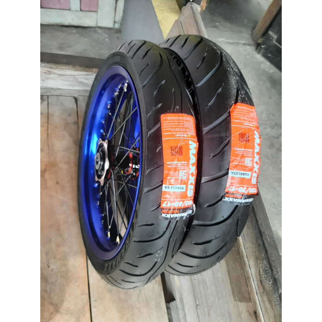 Roda Set KLX Supermoto 300 350 ban maxxis baru ring 17