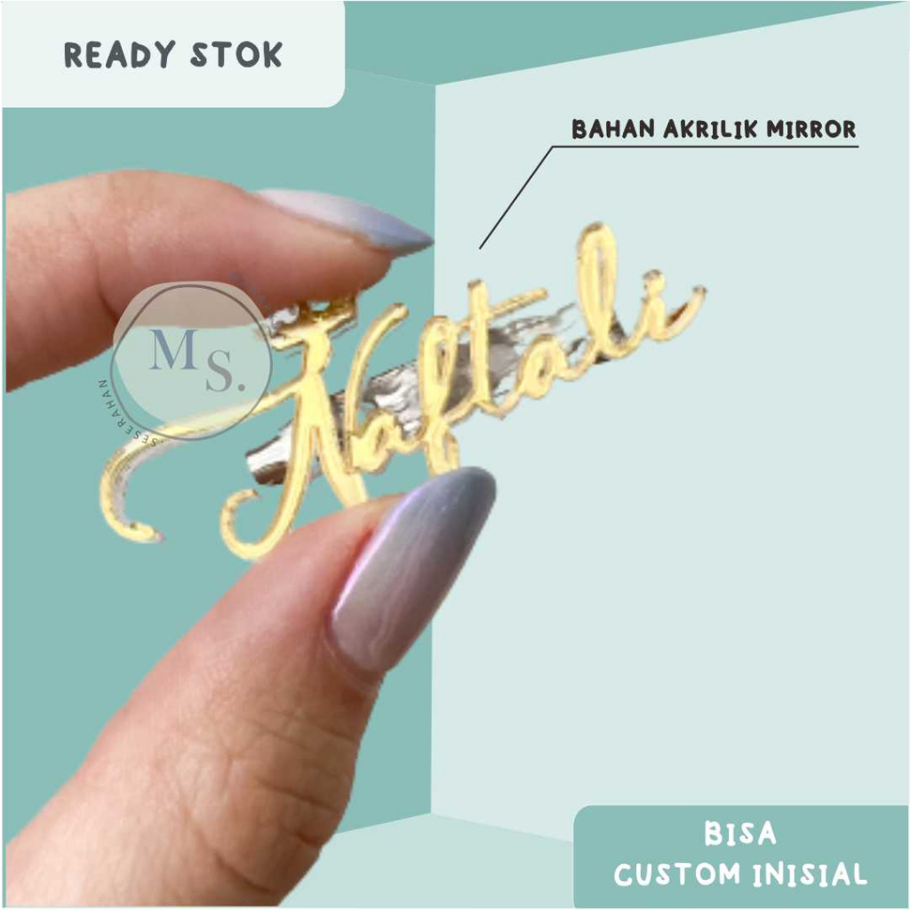 Label/Bros nama bros nama custom bros akrilik bros huruf bros huruf insial bros jilbab huruf bros ji