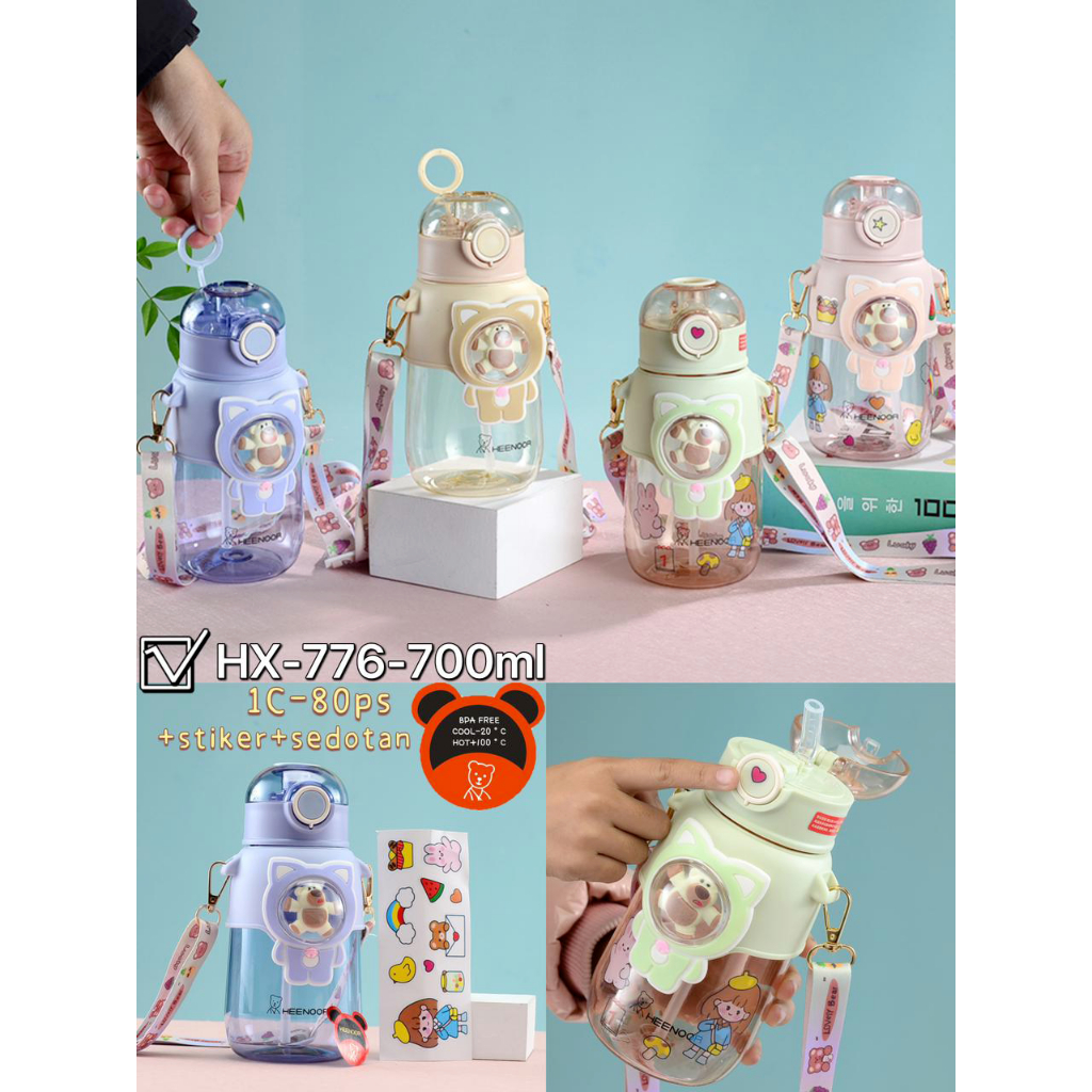Botol Minum Plastik HEENOOR Astronot 776 Karakter free stiker 2D 700ml