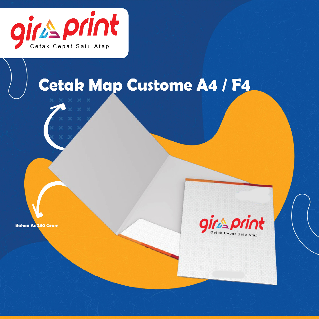 Cetak Map Folder Perusahaan Custom A4 Kertas Art Carton Map Lipat File Dokumen Kantor Bisnis Wisuda 