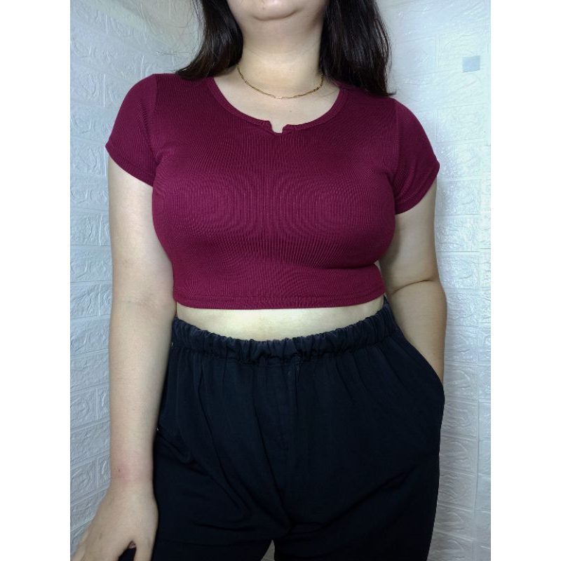 Crop Top Jumbo / Baju Crop / Kaos Wanita Bigsize