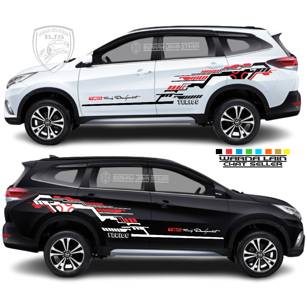 2 PCS KANAN KIRI sticker mobil daihatsu terios sticker list mobil terios sticker list body samping