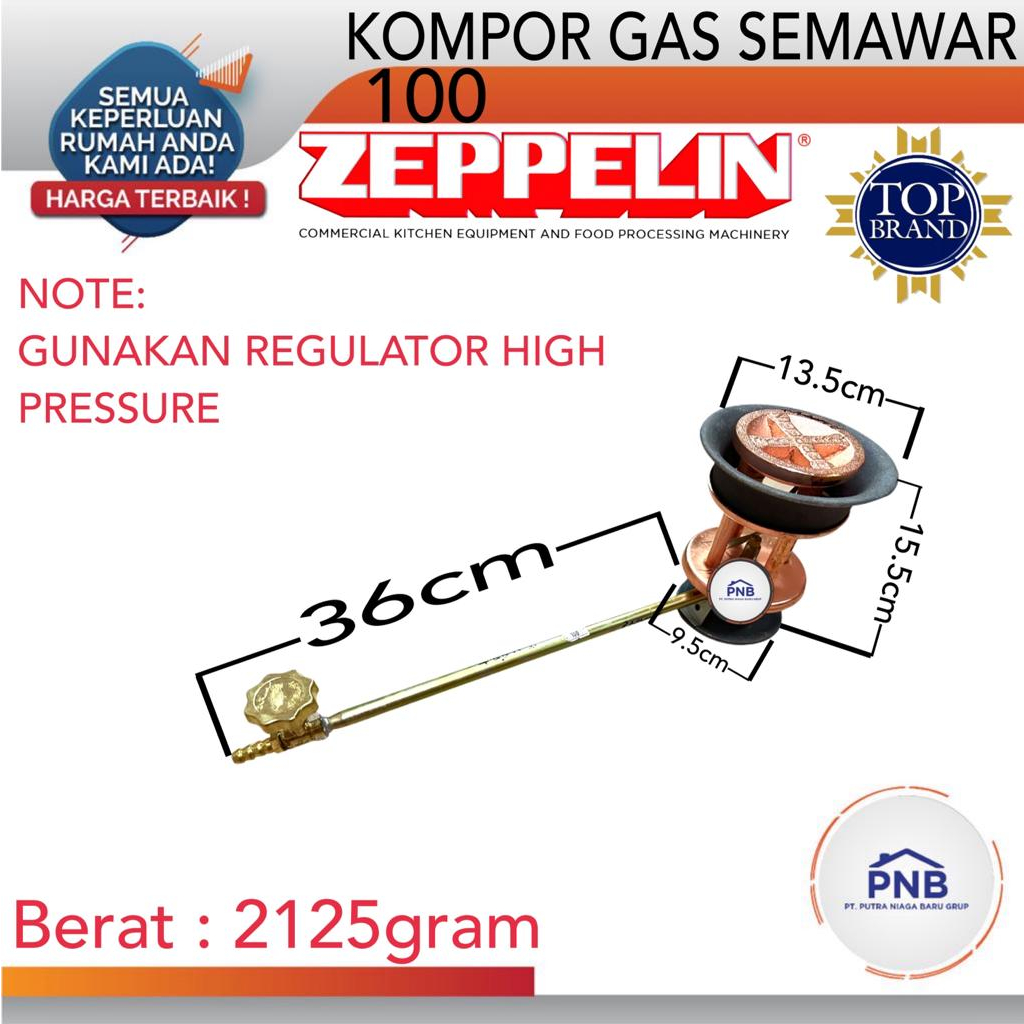 Kepala Kompor Semawar Gas Zeppelin 100