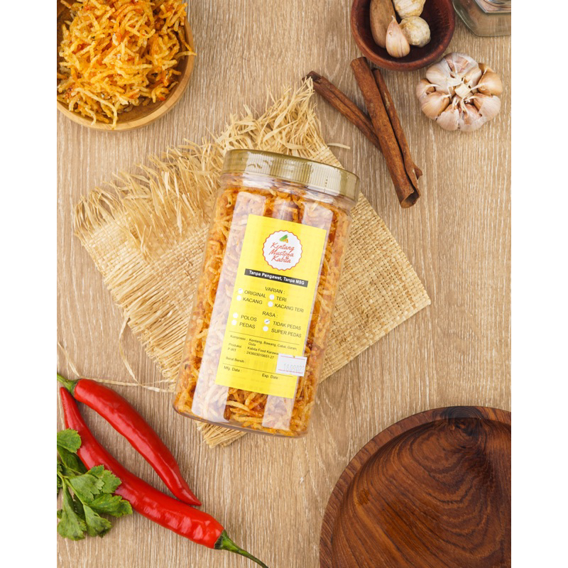 

Kentang Mustofa Kabita Kacang (Toples 1000ml 350g) - Lauk Praktis Daun Jeruk No MSG Premium