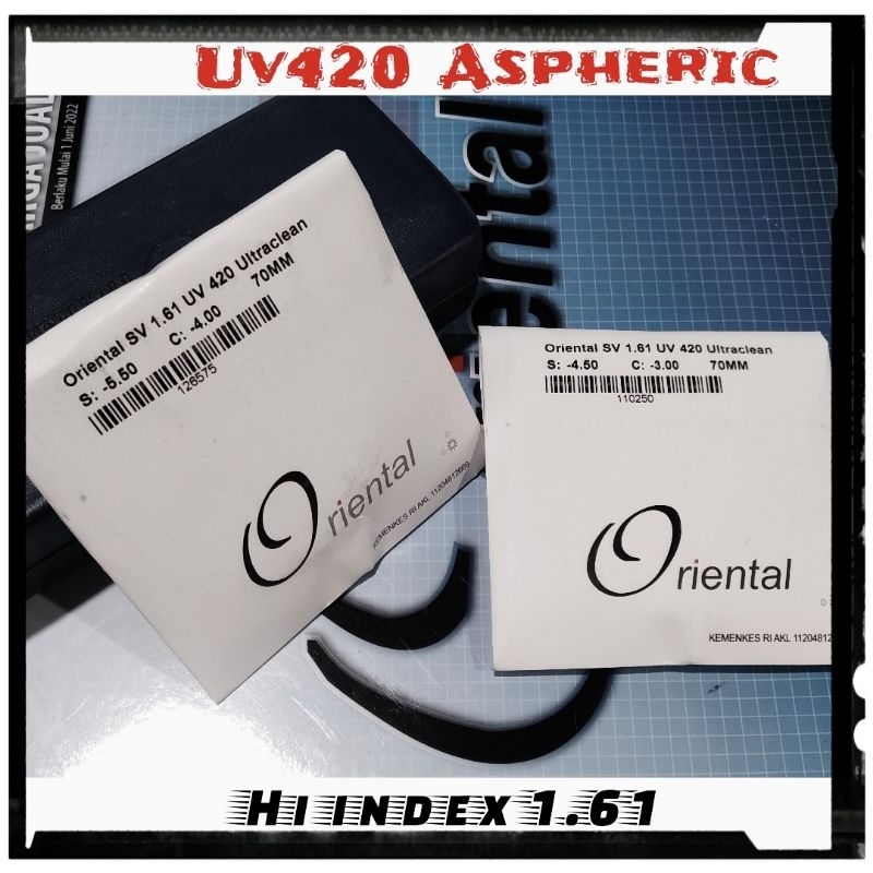 LENSA MINUS TIPIS ORIENTAL HI-INDEX 1.61 UV420 ULTRACLEAN