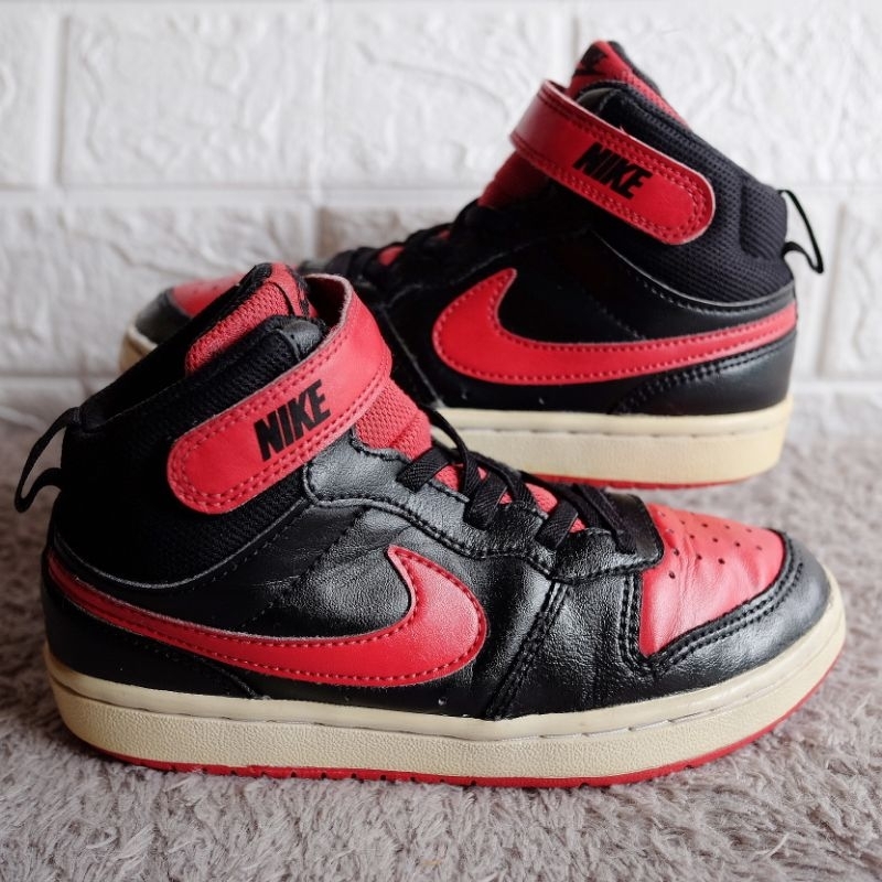 Sepatu Anak Nike Court Borough TD Mid 2 Black University Red White
