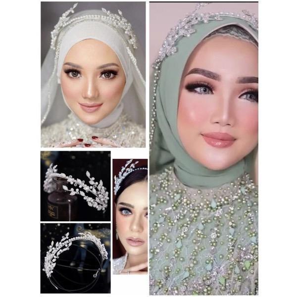 Headpiece Bando Sofia Pengantin Aksesoris kepala Wedding Hijab Bride