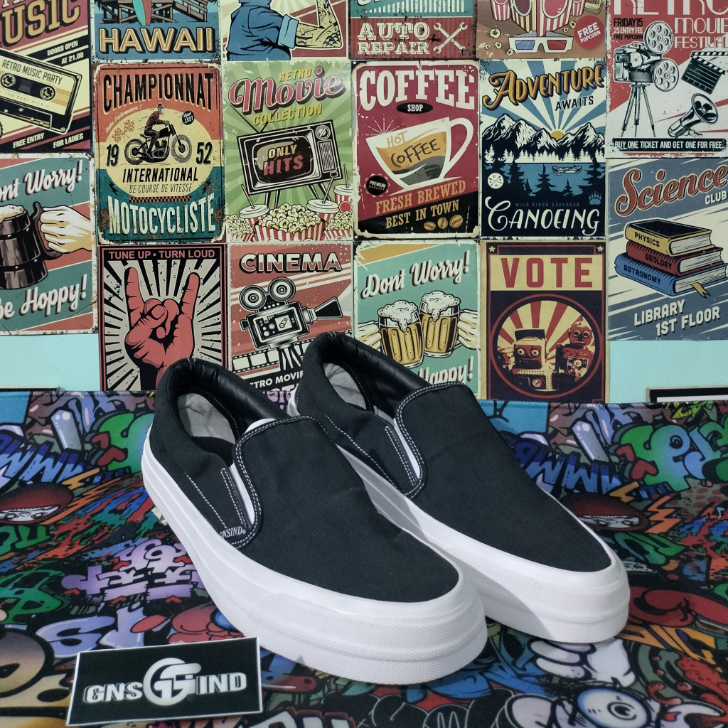 Gns Ind Classic Slip On Black White [ ORIGINAL ]