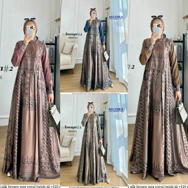 NEW ELIYA  / ARMANI SILK BROWN MIX ROYAL TWISH  / NANIA COLLECTION / GAMIS MURAH