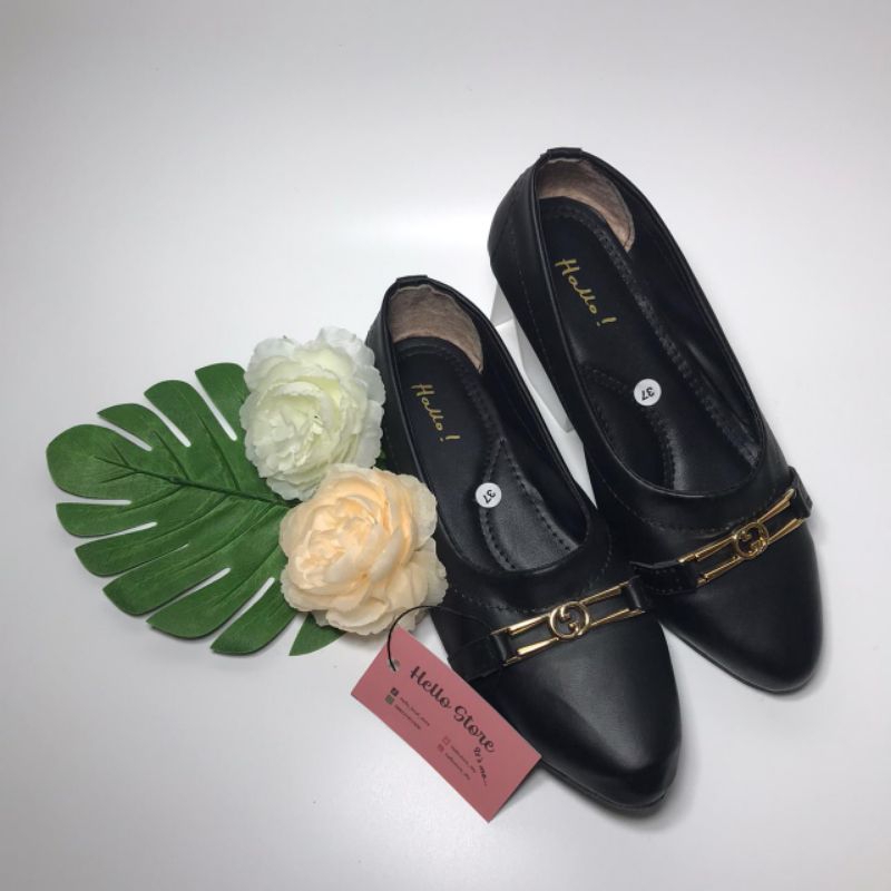 Hello Gucci | Flatshoes Gucci emas sepatu cewek kerja wanita casual