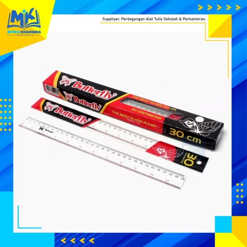 

Penggaris / Garisan Plastik Transparan Butterfly