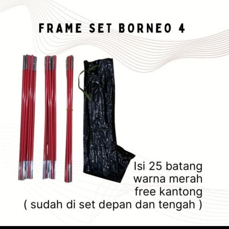 frame set tenda tendaki borneo 4 mis borneo4
