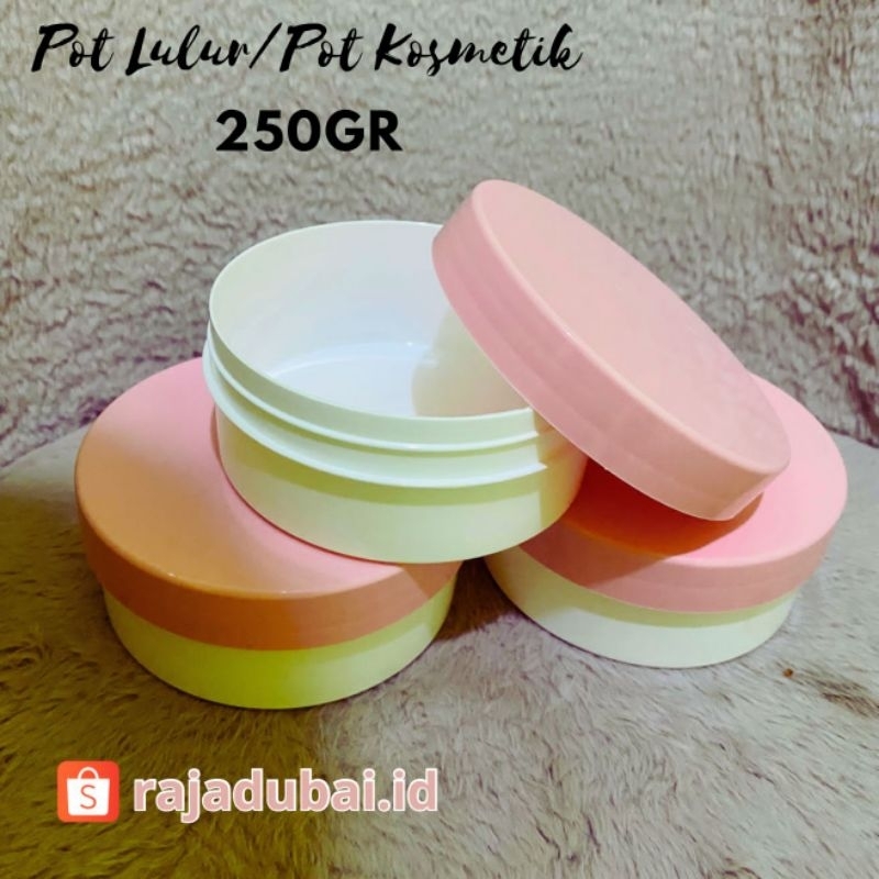 pot lulur . pot kosmetik . pot handbody . pot pink putih . pot lulur 250gr