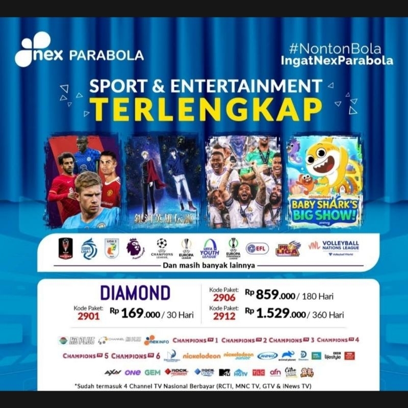 Paket Diamond + Liga Indonesia Nex Parabola