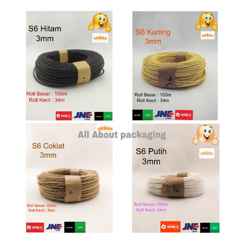 

TALI PAPERBAG kestas KRAFT S6 3mm TALI ANYAMAN TALI KERAJINAN ROPE