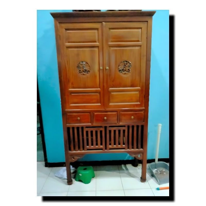 LEMARI DAPUR LEMARI HONGKONG LEMARI KAYU JATI UKIRAN JEPARA
