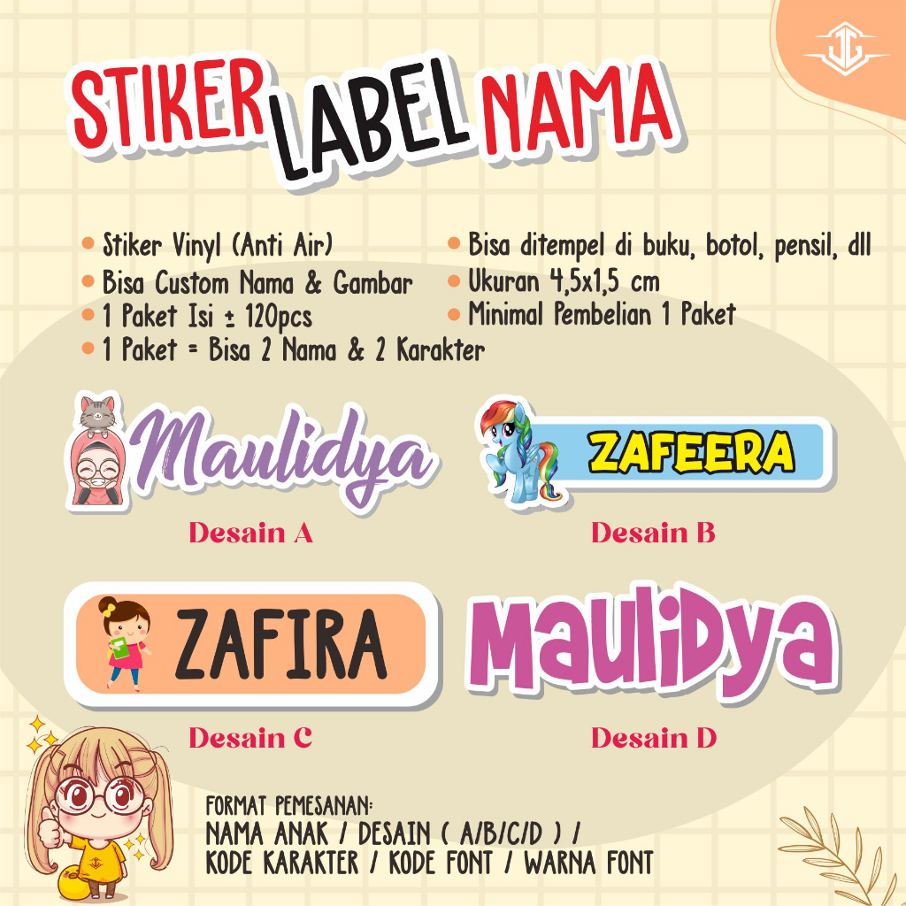 STIKER LABEL NAMA CUSTOM ANTI AIR