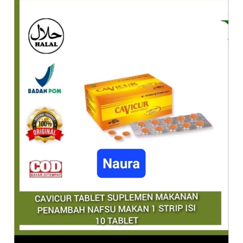 CAVICUR TABLET PENAMBAH NAFSU MAKAN DEWASA DAN ANAK PERSTRIP