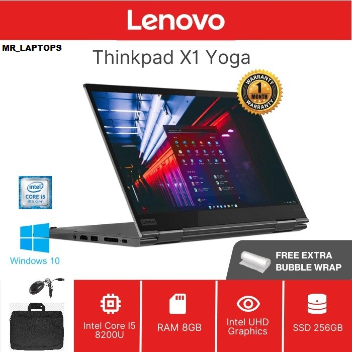 Laptop Touchscreen Lenovo X1 Yoga Core i5 Gen 8TH Ram 16GB/512GB SSD Free Mouse/Tas - X1 Yoga2 i5 Ge