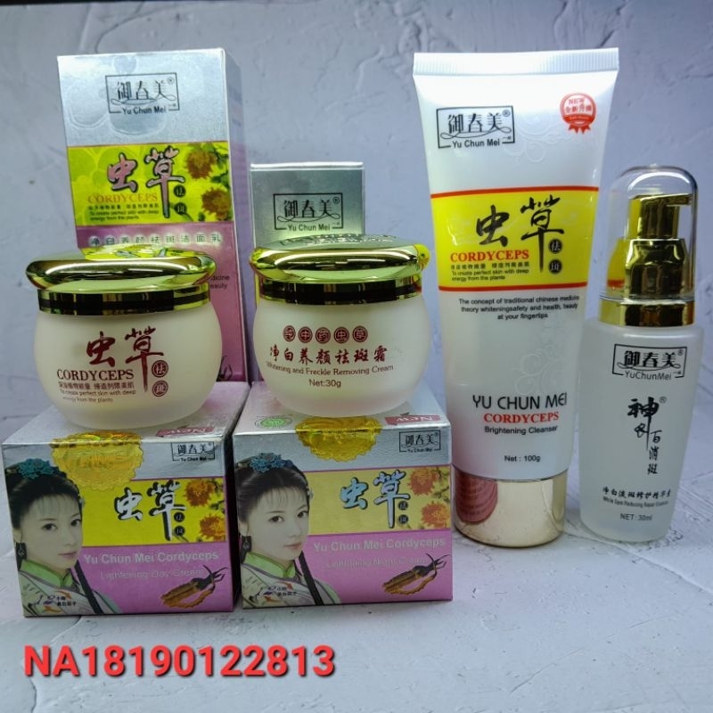 Paket lengkap 4in1cream wajah glowing yu chun mei cordyceps 100% original bpom