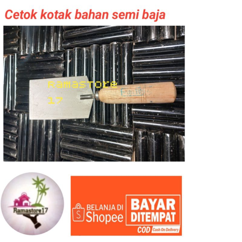 Sendok/Cetok Semen Tukang Bangunan Kotak  Semi Baja