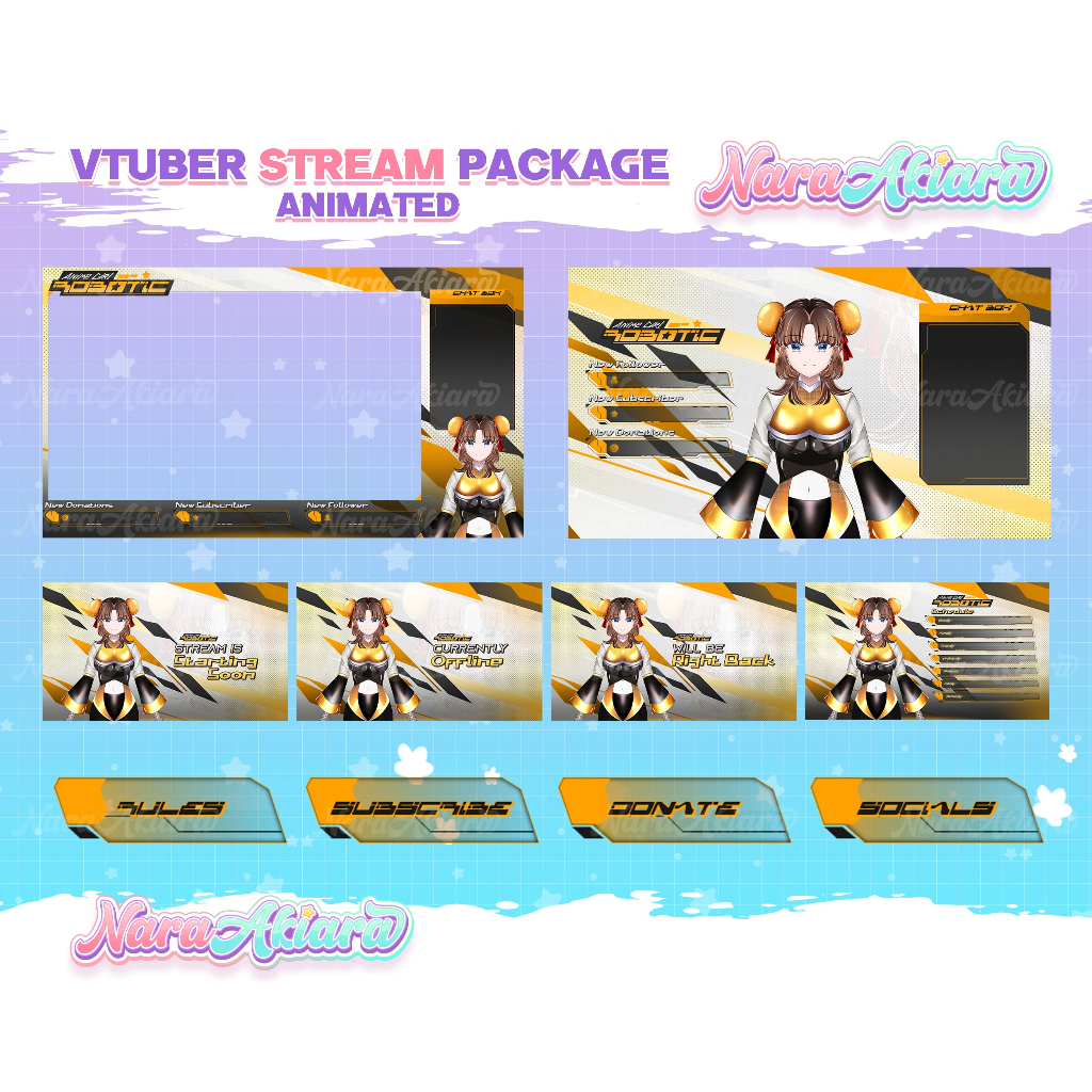 Desain Unik Paket Overlay Streaming Siap Digunakan, Peralatan streaming, Paket twitch streaming, Pak