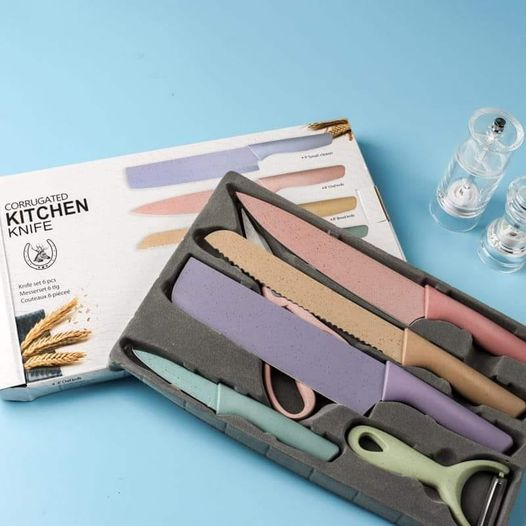 SET PISAU RAINBOW KEMASAN BIASA 6 IN 1