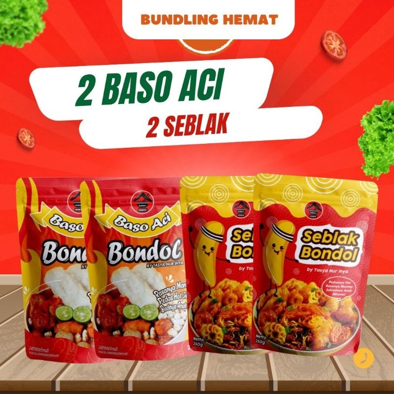 

Bundling paket hemat 2 baso aci dan 2 seblak