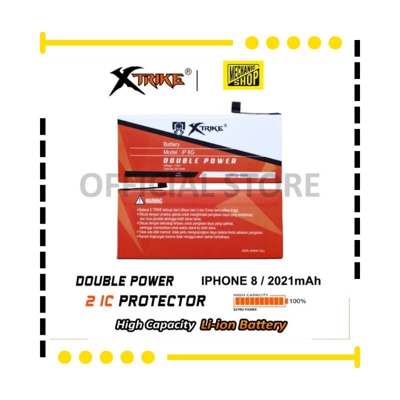 BATERAI XTRIKE IPHONE 8 / 8G DOUBLE POWER