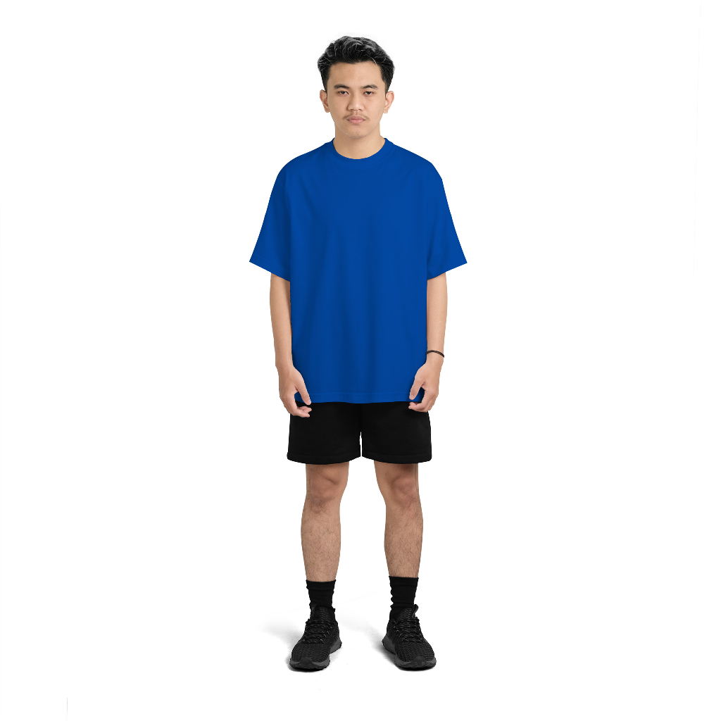 Kaos Polos Oversize 100% High Quality Cotton Biru Benhur | Oversized Basic T - Shirt Premium Quality