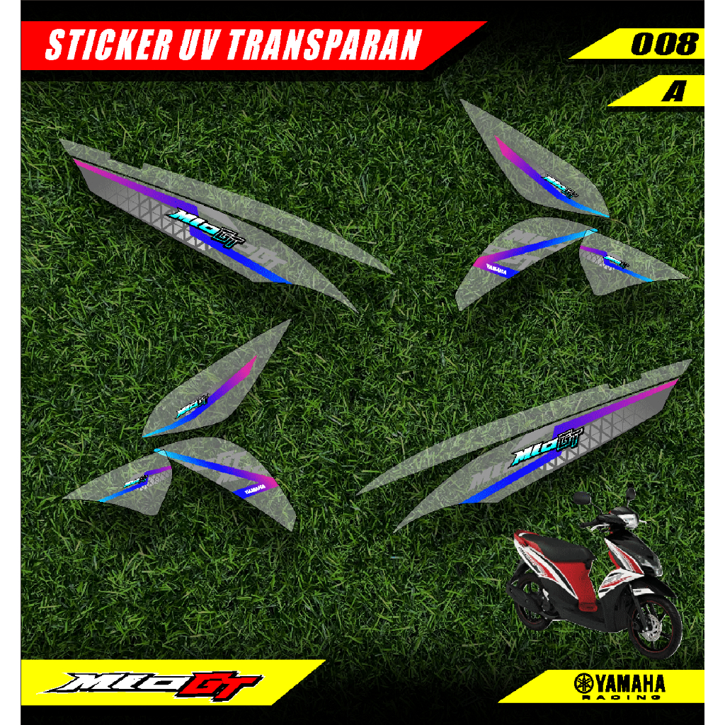 STRIPING TRANSPARAN YAMAHA MIO GT VARIASI GRAFIST SIMPEL KEREN GPC 008