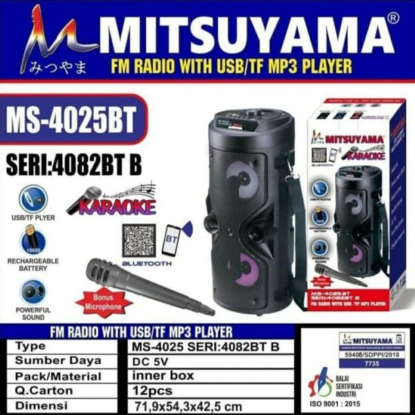 Mitsuyama Speaker MS-4025 Seri 4082BT B