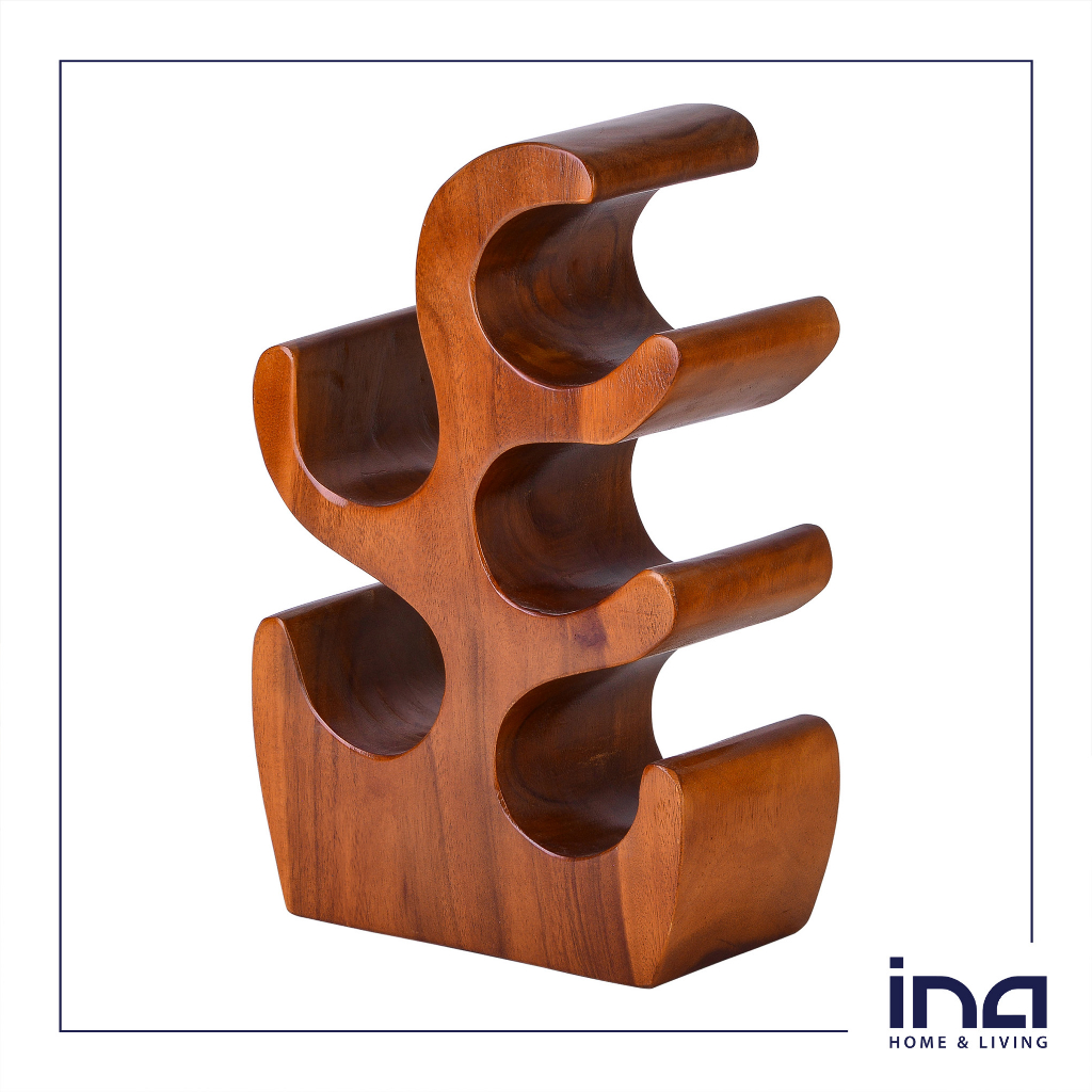 INAH&amp;L - Rak Wine Kayu Wooden Wine Rack Sanite