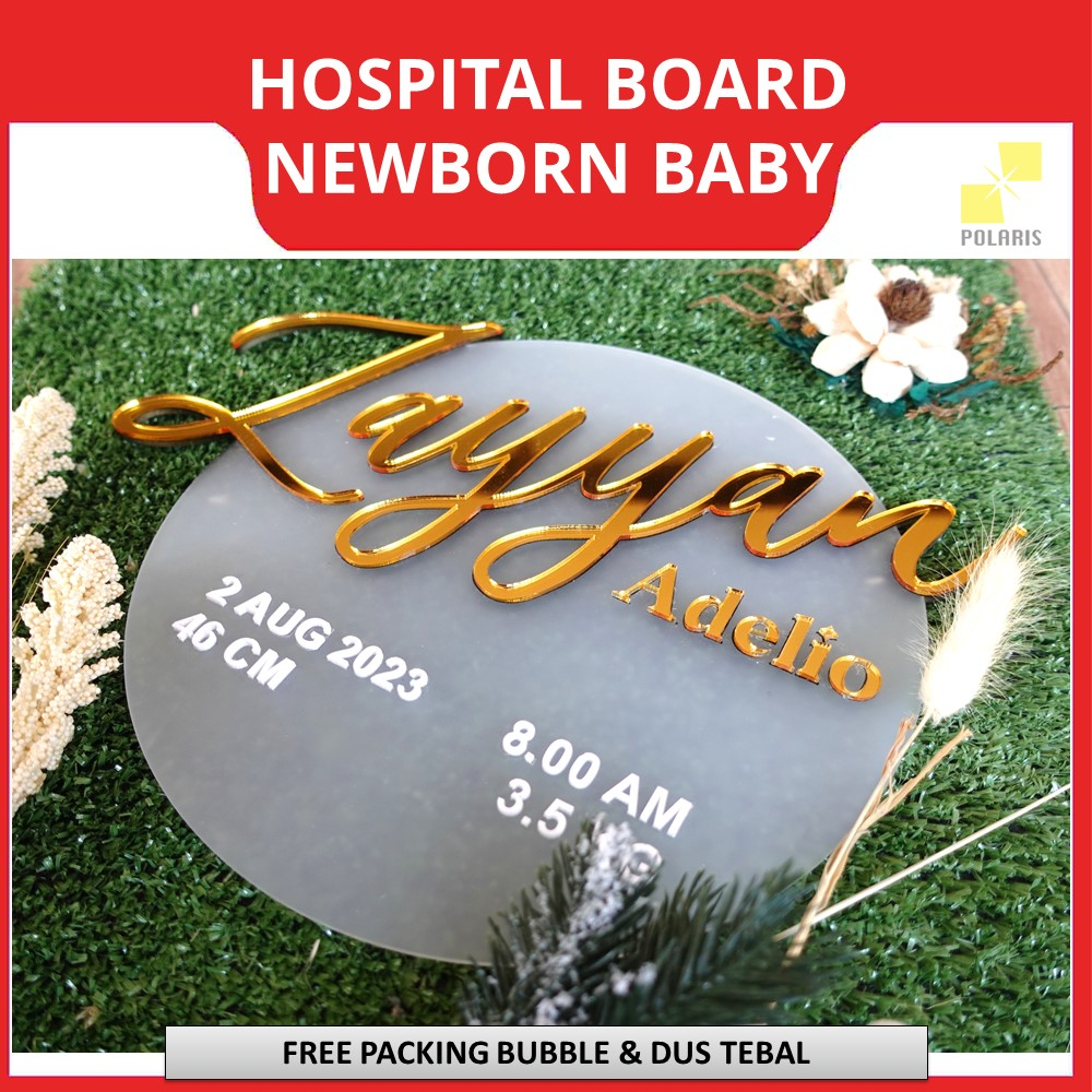 HOSPITAL BOARD SIGN PAPAN AKRILIK BIODATA BAYI - ACRYLIC LETTER BOARD NEWBORN BABY